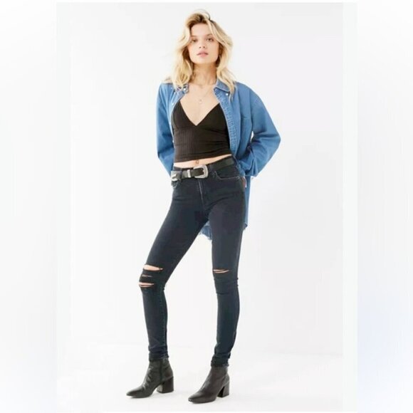 Agolde Sophie High Rise Distressed Skinny Jeans Sz 27 - Picture 1 of 13